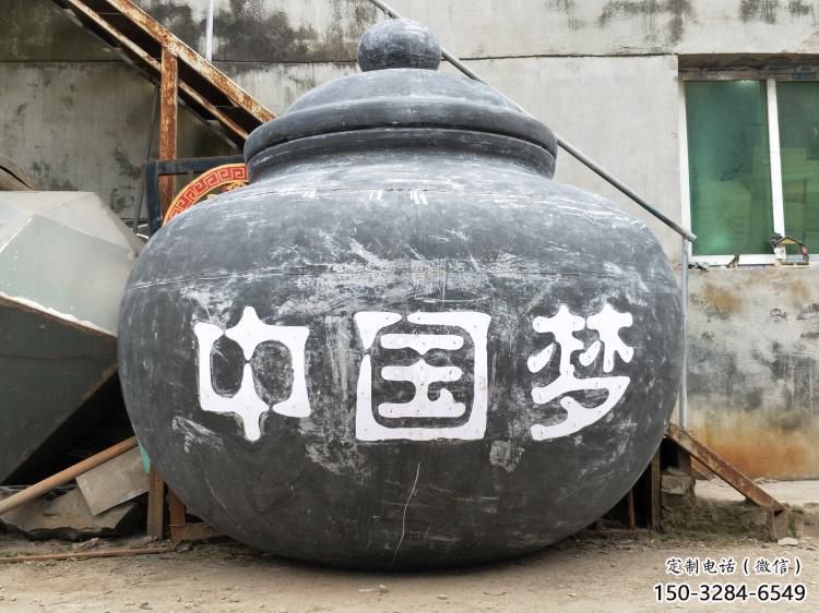 景區(qū)茶壺雕塑，鍍金歐式雕塑，鐵藝材質(zhì)