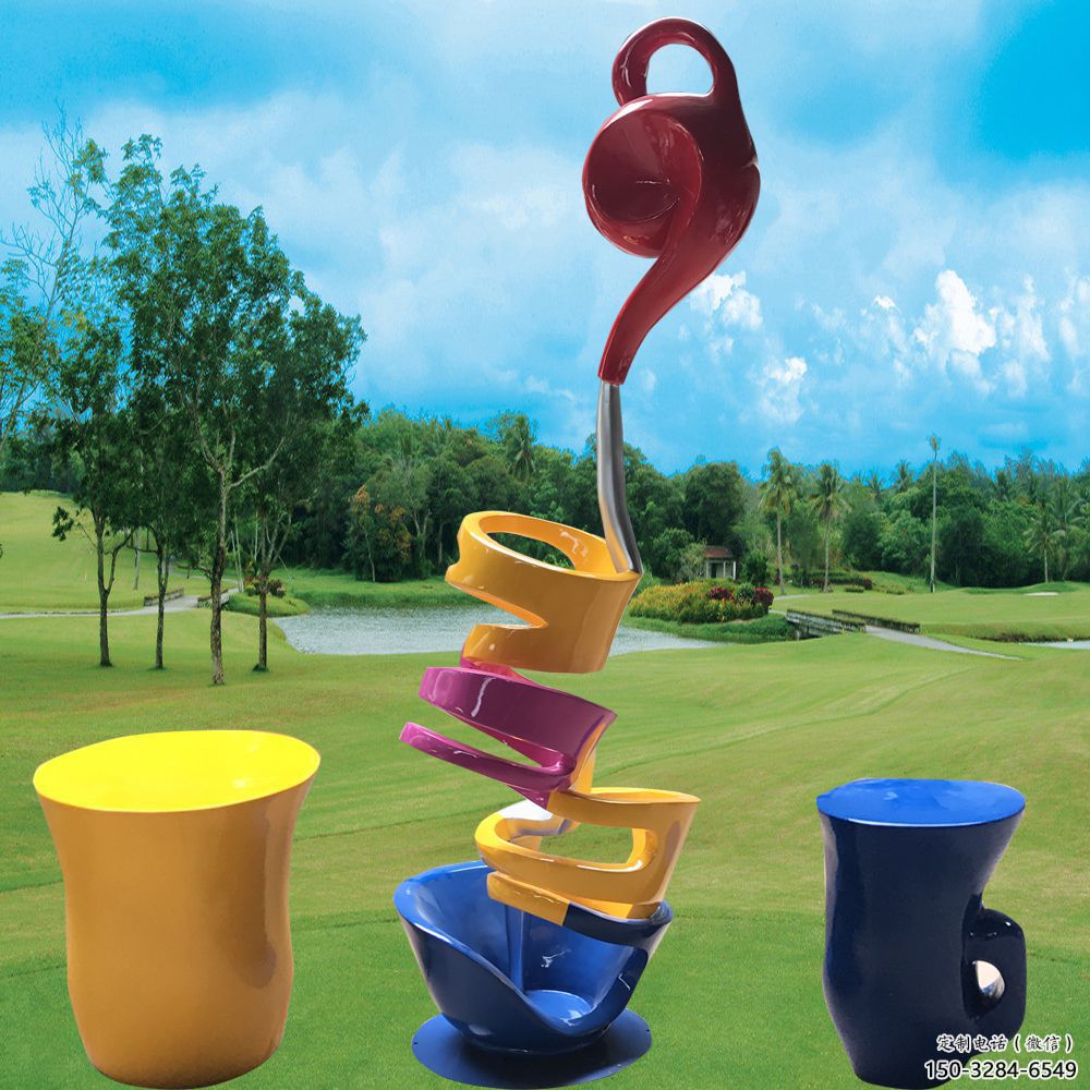 室內茶壺雕塑，拉絲景觀雕塑，抽象效果