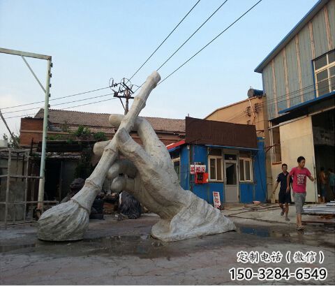 農村毛筆雕塑，鏤空景觀雕塑，抽象效果