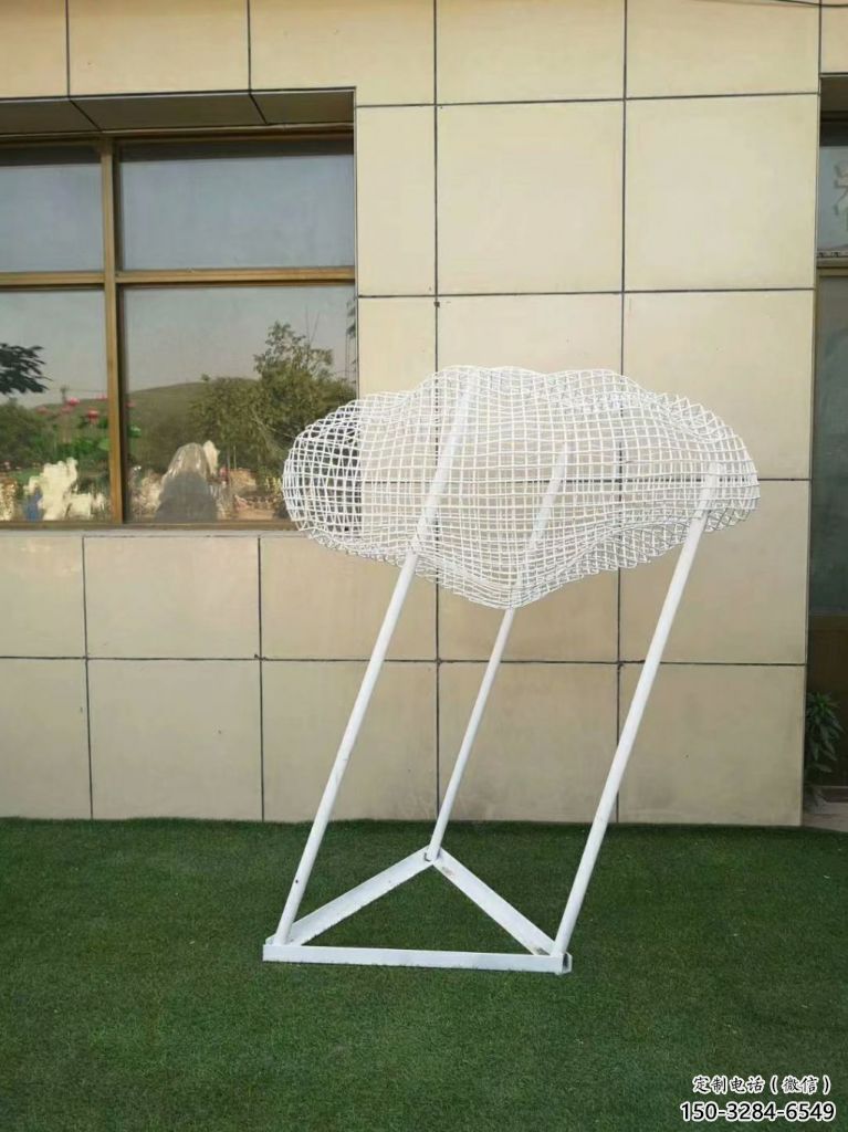 庭院云朵雕塑，鍍金歐式雕塑，網格形式