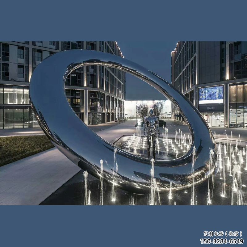 操場圓環雕塑，鏤空景觀雕塑，噴砂制造