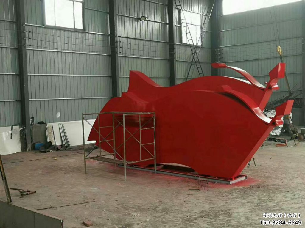 庭院黨徽雕塑，戶外革命雕塑，烤漆形式