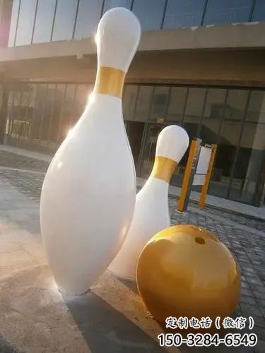 大型保齡球雕塑，鍍銅景觀雕塑，鏡面工藝