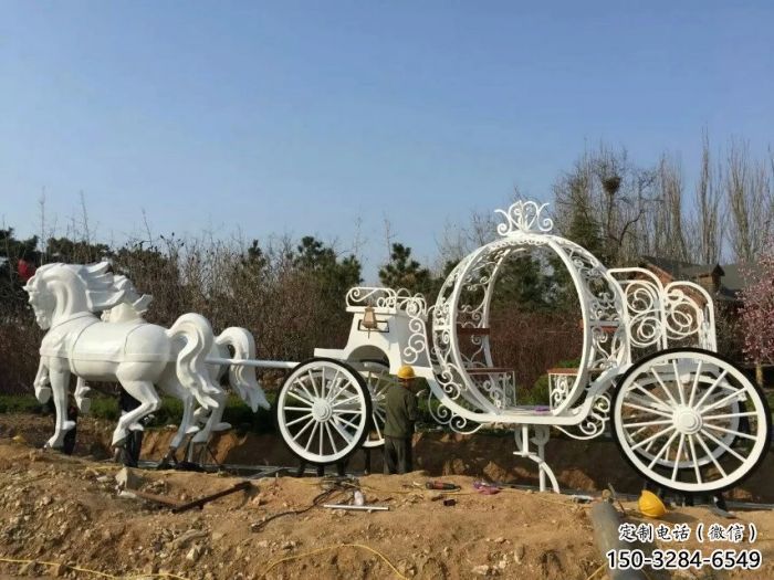 園林馬車雕塑 城市廣場雕塑 步行街擺件