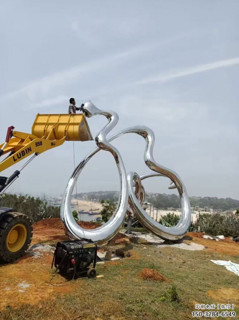 公園福字雕塑，噴砂發光雕塑，鍛造工藝