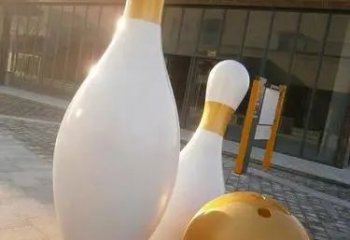 大型保齡球雕塑，鍍銅景觀雕塑，鏡面工藝