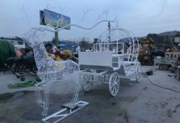 鏤空歐式馬車雕塑效果圖