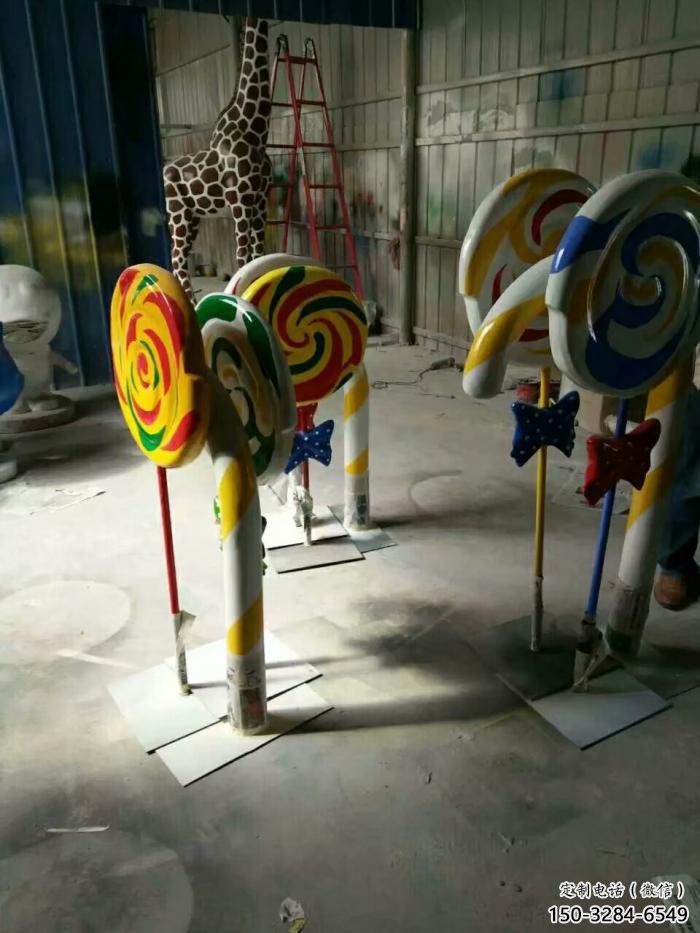 燈光棒棒糖雕塑 懸空餐飲店小品 商業街雕塑