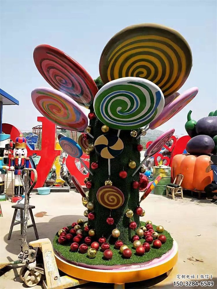 仿古棒棒糖雕塑 騰飛草地小品 房地產雕塑