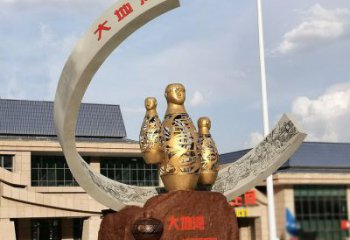 房地產酒瓶雕塑，仿古景觀雕塑，噴砂制造