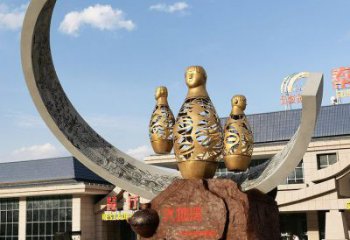 公園酒瓶雕塑，噴砂發光雕塑，鍛造工藝