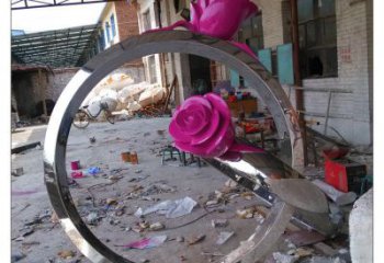 街頭戒指雕塑 大型別墅區擺件 鋼管雕塑