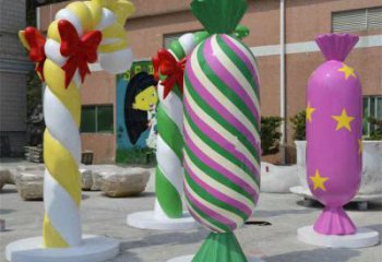 廣場(chǎng)糖果雕塑 抽象景觀小品 烤漆雕塑