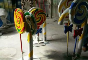 燈光棒棒糖雕塑 懸空餐飲店小品 商業(yè)街雕塑