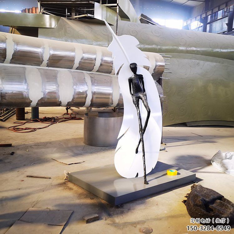 歐式羽毛雕塑 抽象希望擺件 景觀場雕塑