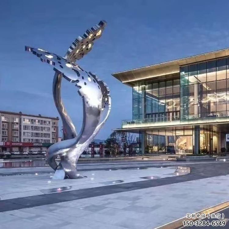 大型羽毛雕塑 鍛造發(fā)光小品 房地產(chǎn)雕塑