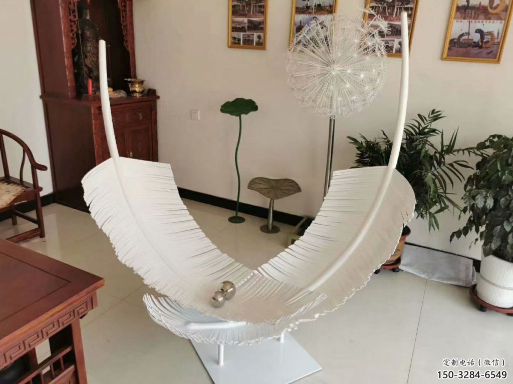 彩繪羽毛雕塑 懸空餐飲店擺件 街頭雕塑