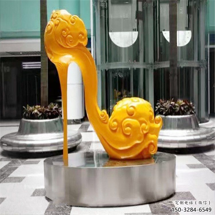 高跟鞋雕塑 烤漆大型擺件 博物館雕塑