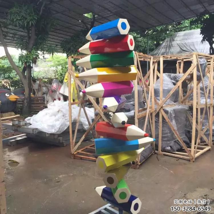 大型商場鉛筆雕塑 仿真景觀擺件 鏡面雕塑