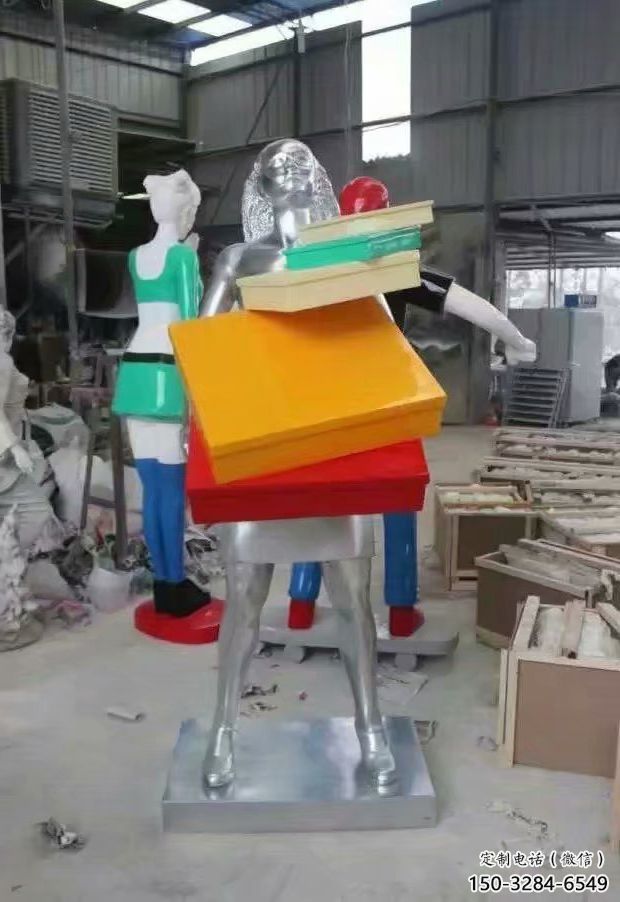 包包雕塑 拉絲景觀小品 步行街雕塑
