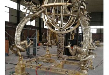 城市地動儀雕塑，網格體育雕塑，古銅效果