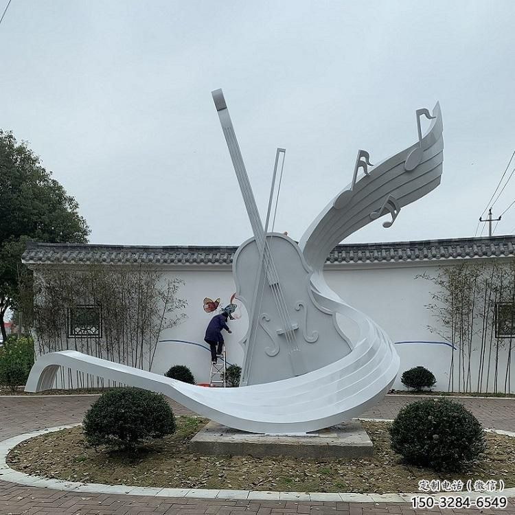 大型吉他雕塑 歐式步行街擺件 彩繪雕塑