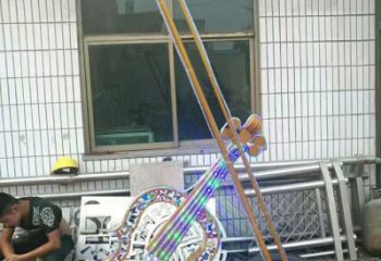 鏡面吉他雕塑 烤漆大型擺件 博物館雕塑