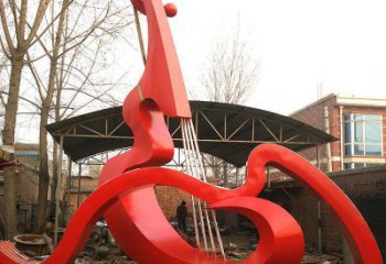 拉絲吉他雕塑 鏤空創意擺件 別墅區雕塑