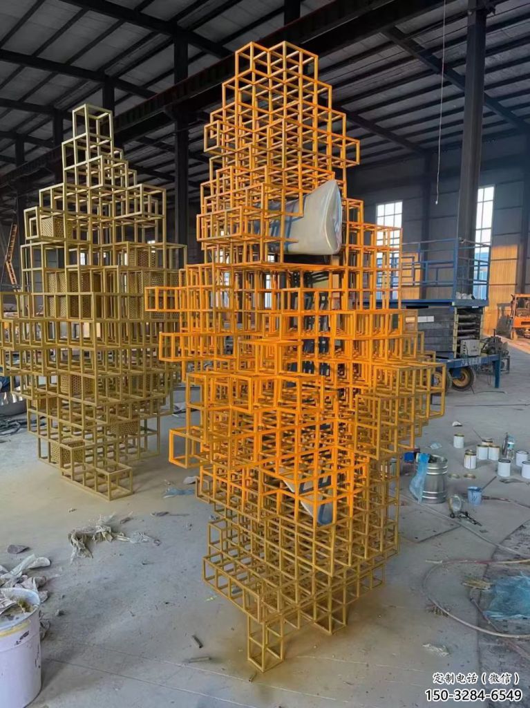 草地積木雕塑 現代校園小品 大型雕塑