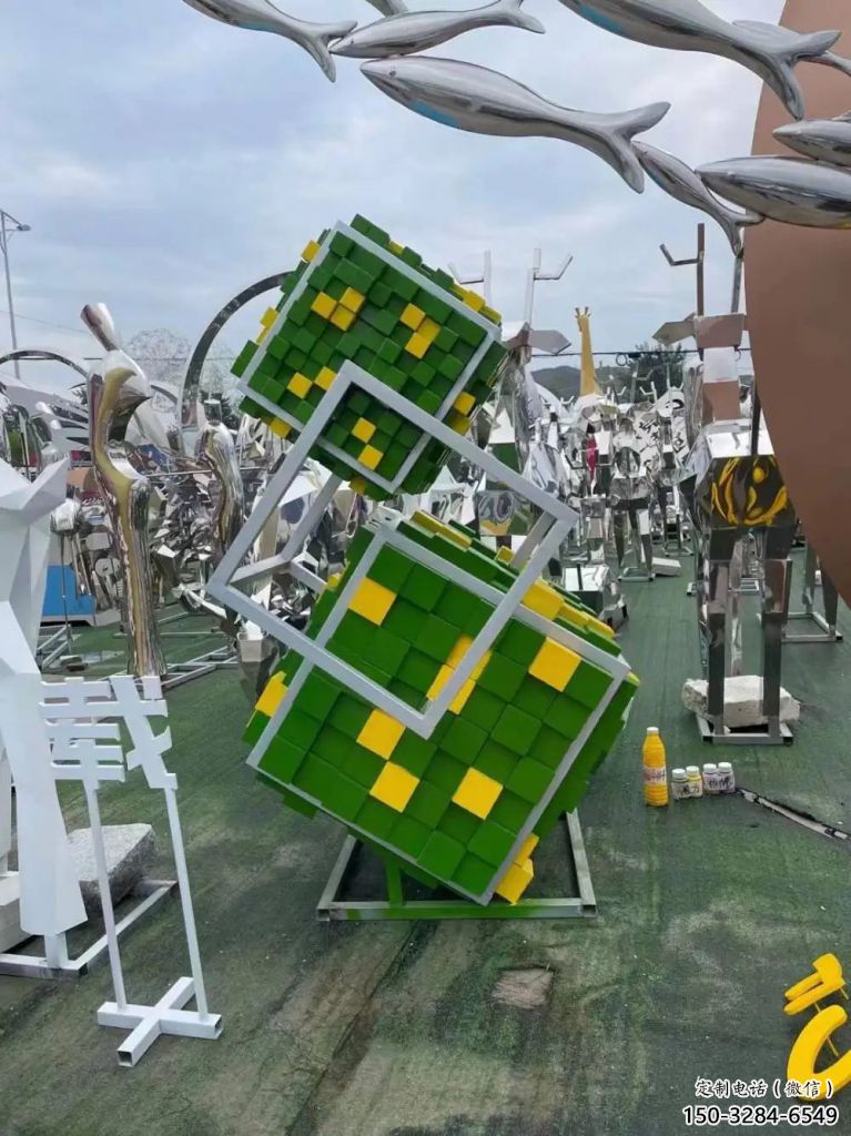 庭院積木雕塑 公園草地小品 鍛造雕塑