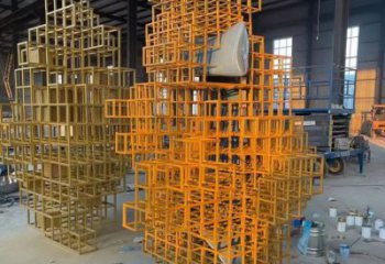 草地積木雕塑 現代校園小品 大型雕塑