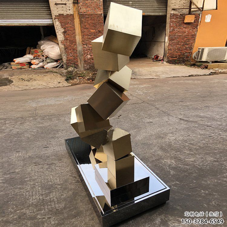 大型魔方雕塑 鍛造發(fā)光小品 房地產(chǎn)雕塑