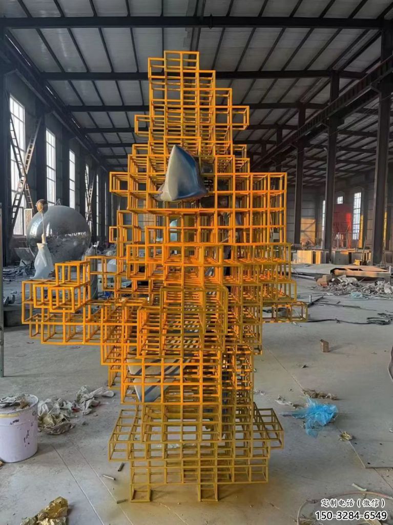異形魔方雕塑 現(xiàn)代校園小品 校園雕塑