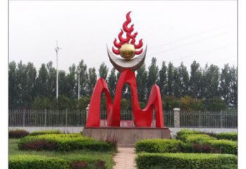 村口火炬雕塑 啞光景觀擺件 公園雕塑