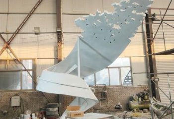 村口飄帶雕塑 啞光景觀擺件 公園雕塑