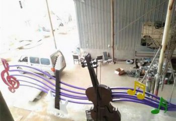 商業(yè)街音符雕塑 烤漆擺件 彩繪雕塑