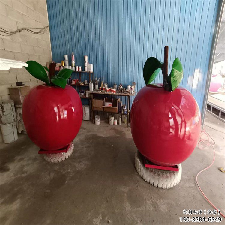 彩繪蘋果雕塑 大型城市雕塑 商業街擺件
