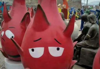 廣場火龍果雕塑 公園仿真雕塑 抽象擺件