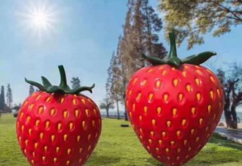 大型草莓雕塑 商業街廣場雕塑 彩繪擺件