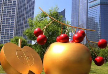 大型蘋果雕塑 步行街水果雕塑 仿真擺件