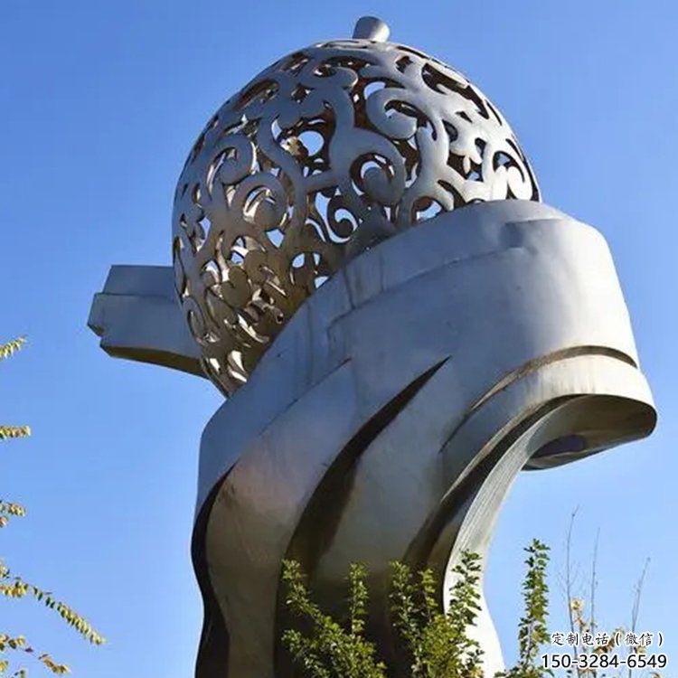 鏤空雪梨雕塑 廣場水果雕塑 門口小品