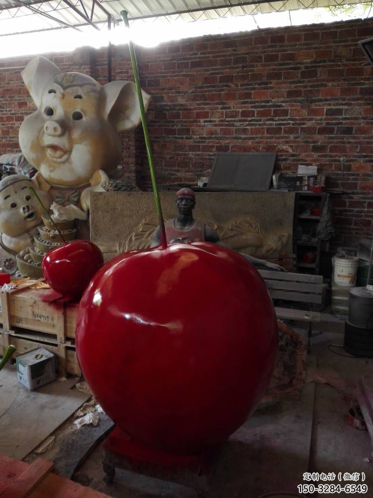 櫻桃雕塑生產(chǎn)商 園林水果雕塑 住宅小區(qū)雕塑