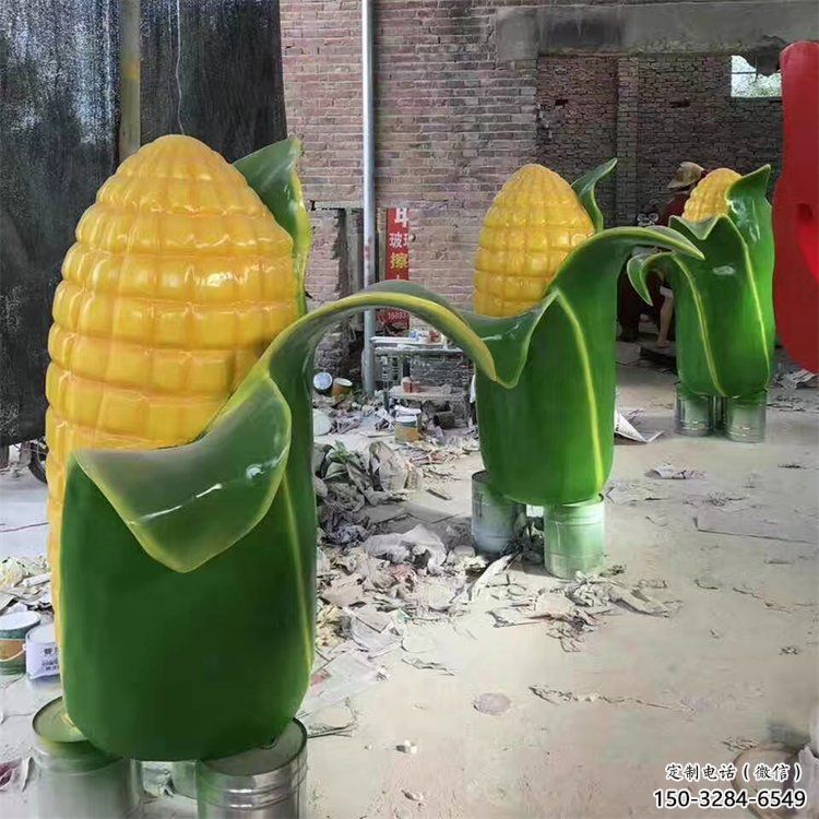 酒店玉米雕塑 景觀美陳農(nóng)作物雕塑 現(xiàn)代雕塑