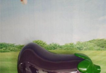 抽象茄子雕塑 店門(mén)口彩繪雕塑 步行街?jǐn)[件