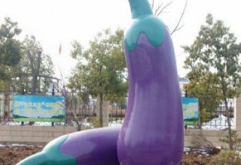 大型茄子雕塑 商業(yè)街廣場雕塑 彩繪擺件