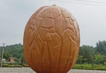 古銅色核桃雕塑 大型城市雕塑 商業(yè)街?jǐn)[件