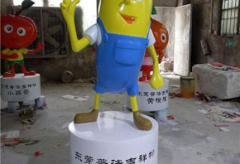 彩繪香蕉雕塑 仿真雕塑 步行街擺件