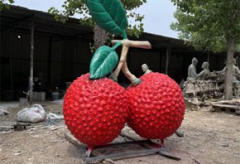 庭院荔枝雕塑 公園草地水果雕塑 鍛造雕塑