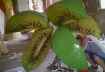 廣場(chǎng)獼猴桃雕塑 抽象景觀水果雕塑 烤漆雕塑
