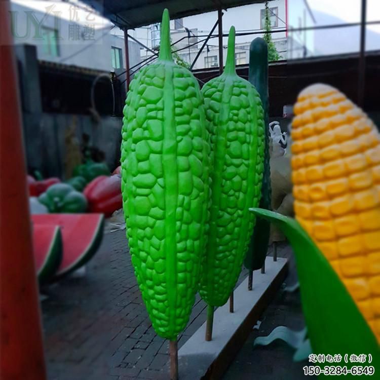 房地產苦瓜雕塑 現代景觀瓜果雕塑 幾何果蔬雕塑